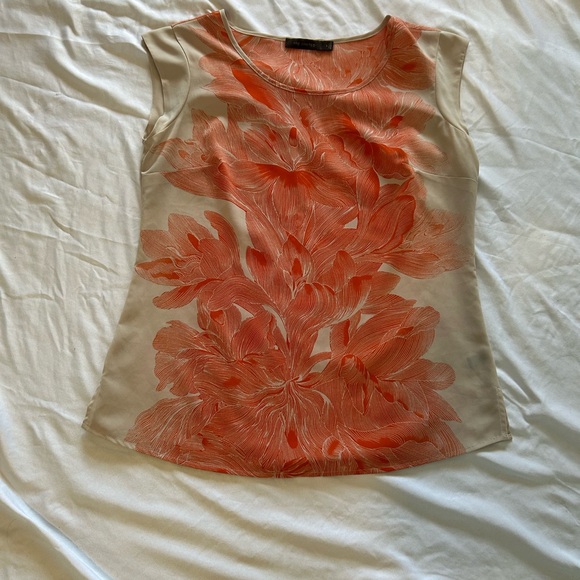 The Limited Orange and Cream Floral Blouse - Picture 1 of 6